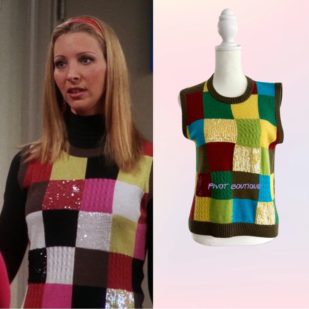 Vintage Alternate Cashmere Sequin Sweater Vest ASO Phoebe Buffay on Friends
